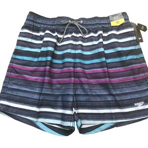 Speedo 16" Men's XL Swim Trunks Multi-Color Blue  NWT